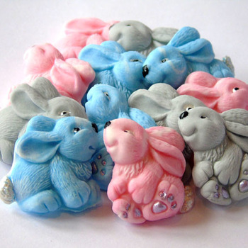 12 Edible Mixed Baby Rabbit Easter Baby Shower Mothers Day Cupcake Cake Toppers