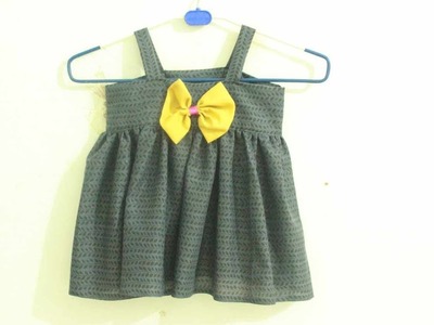 Baby Dress With Bow | DIY Frock For Kids