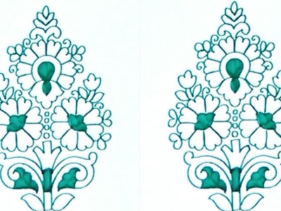 Butta designs draw for hand embroidery saree patterns.how to draw flowers