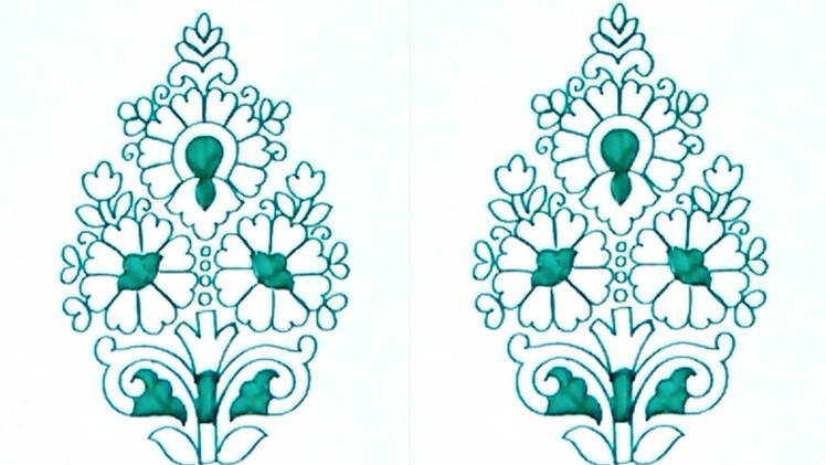 Butta designs draw for hand embroidery saree patterns.how to draw flowers