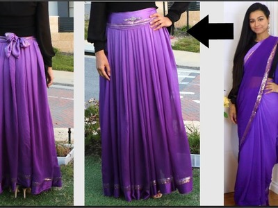 DIY | Convert Saree into Skirt | Convert Saree into Dress