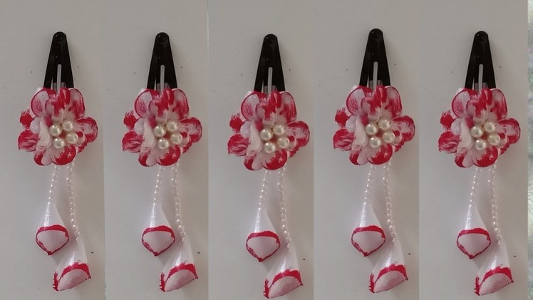 DIY hanging satin ribbon tic tac hair clips for kids | kids satin ribbon hairclip