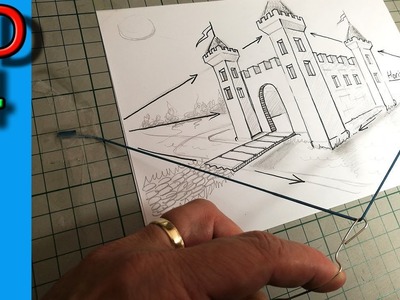 Draw 3d perspective Easy Castle Drawing for beginners