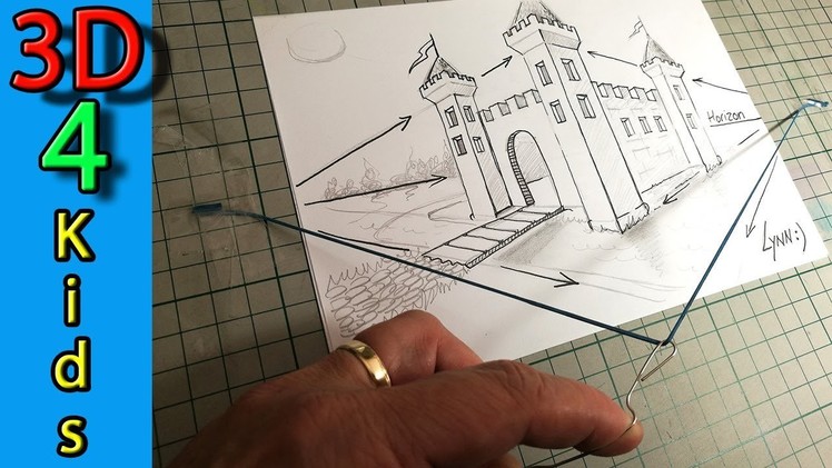 Draw 3d perspective Easy Castle Drawing for beginners