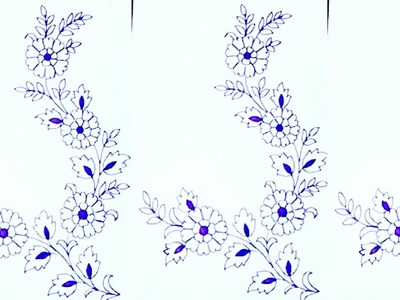 FLORAL designs sketch for hand embroidery seree patterns | tracing paper designs
