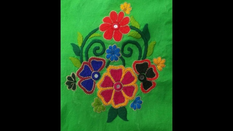 Hand Embroidery :Bharwan design.the house stitch