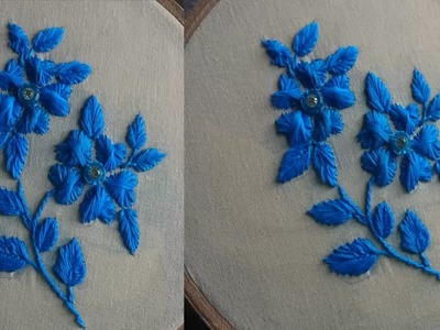 Hand Embroidery   Butterfly Stitch Flower Design # 20) by Maa Creative