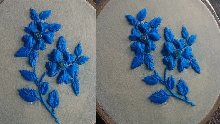 Hand Embroidery   Butterfly Stitch Flower Design # 20) by Maa Creative