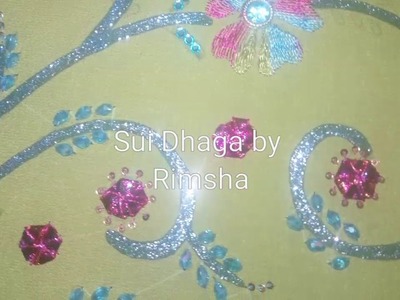 Hand embroidery: crystal pearl embroidery, moti embroidery, beautiful shirt design