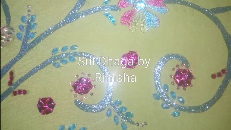 Hand embroidery: crystal pearl embroidery, moti embroidery, beautiful shirt design