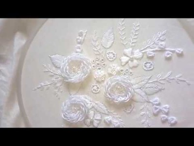 Hand embroidery designs. Hand embroidery stitches. White work embroidery.