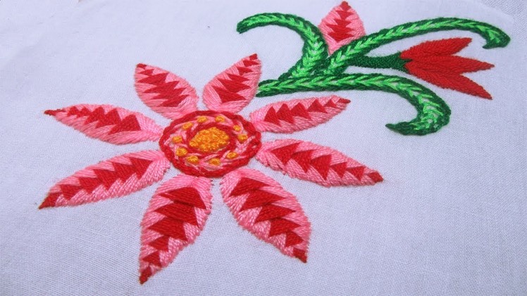 Hand Embroidery | Fancy Flower Stitch | Hand Embroidery Designs #04