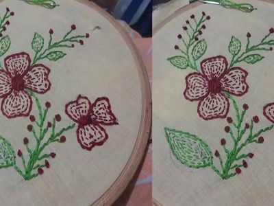 Hand Embroidery Flower Design Kantha Work by Amma Arts