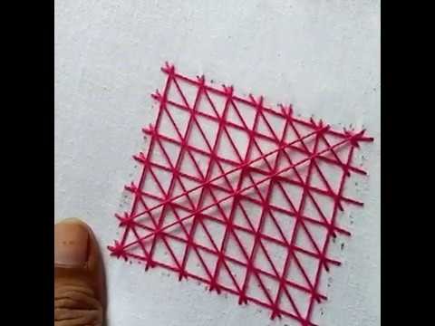 HAND EMBROIDERY LATTICE FILLING PATTERN BY EASY LEARNING BY ATIB