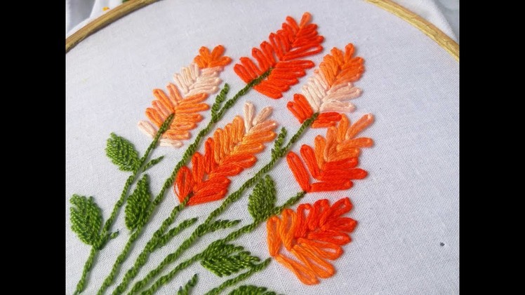 Hand Embroidery lazy daisy design by Nakshi Katha.