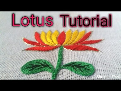 Hand Embroidery Lotus flower tutorial | Aari Work | Hand work