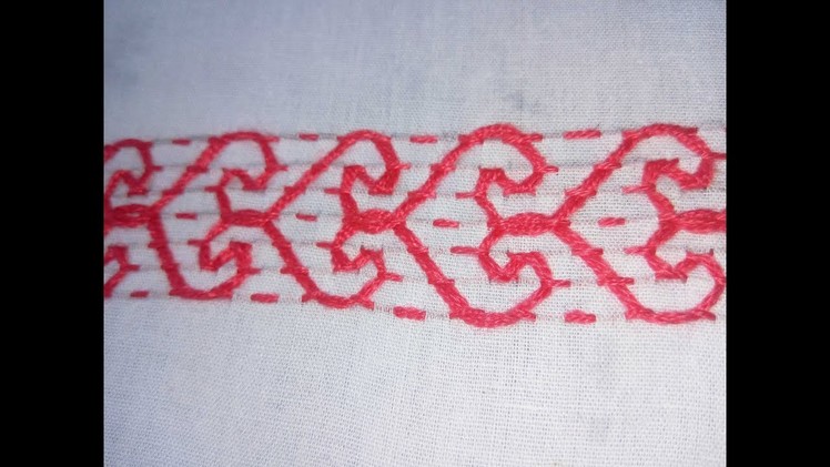 Hand Embroidery Nakshi Katha Design video tutorial.
