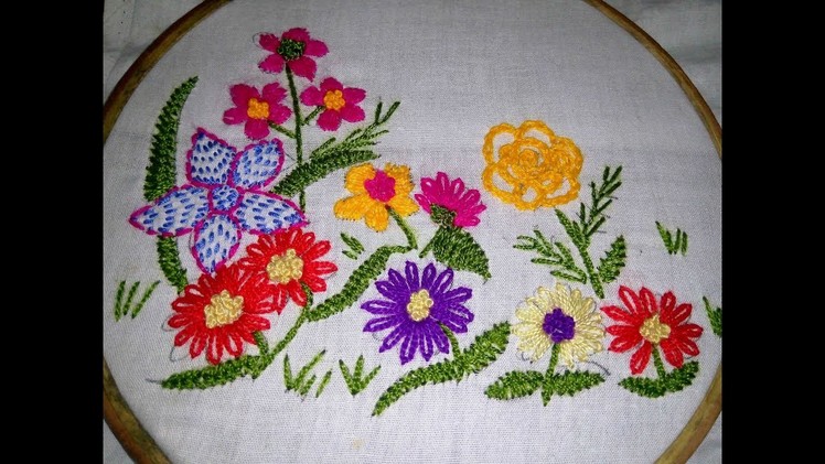 Hand Embroidery Nakshi Katha New Flowers Design video tutorial.