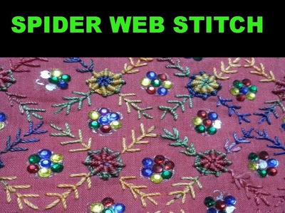 Hand embroidery:Spider Web Stitch Embroidery:Disha Handwork Gallery#20