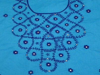 Hand Embroidery | Stem Stitch With Mirror Work | Dress Design #02