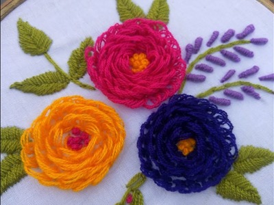 Hand Embroidery Turkish stitch Design video tutorial By Nakshi katha.