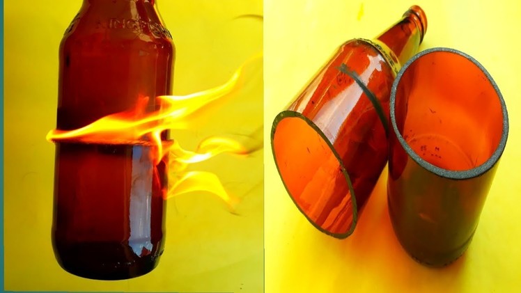 HOW TO CUT GLASS BOTTLE USING PETROL