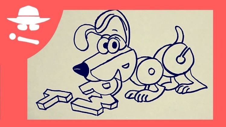 How to Draw 3D Dog For Kids  - 3D Drawing On Paper For kids