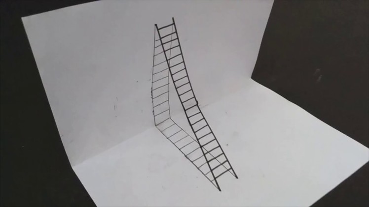 How to Draw a 3D Ladder - Trick Art For Kids-cool optical illusion by bhillen arts