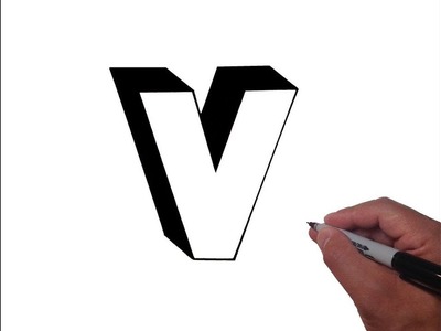 How to Draw Letter v in Lowercase 3D