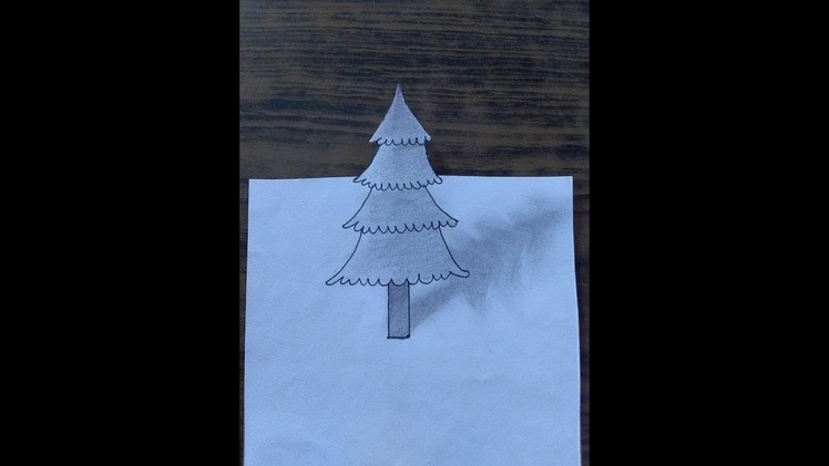 How To Draw Pine Tree 3D Quick Simple And Easy With pencil