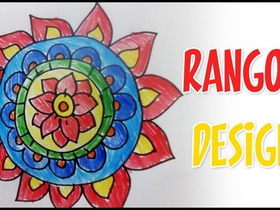 How to draw rangoli designs on paper very easy step by step drawing