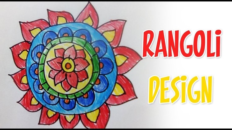 How to draw rangoli designs on paper very easy step by step drawing