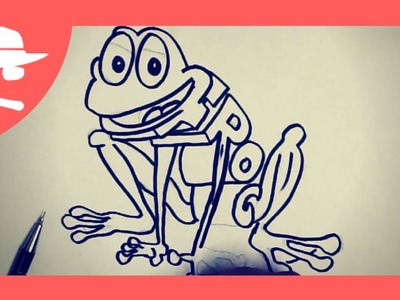 How To Turn Word FROG into 3D Cartoon - Art on Paper For Kids