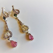 Iolite  Tourmaline Earrings/Gift for her