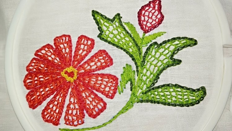 Net Stitch - Filling Stitch design for cushion cover | Hand Embroidery