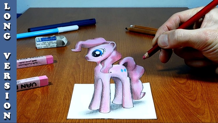 Pinkie Pie, 3D Trick Art on Paper, Long Version
