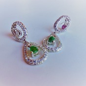 Ruby and Emerald Earrings/Gift for her/ Birthday gift/Wedding gift/ Valentines day gift