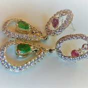 Ruby and Emerald Earrings/Gift for her/ Birthday gift/Wedding gift/ Valentines day gift