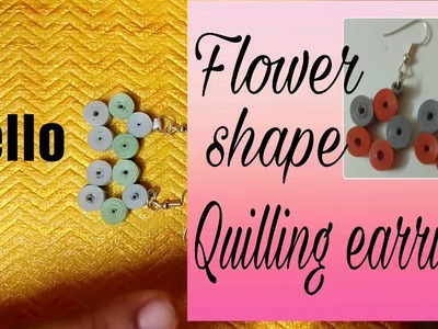 Basic flower shape quilling earring for beginners