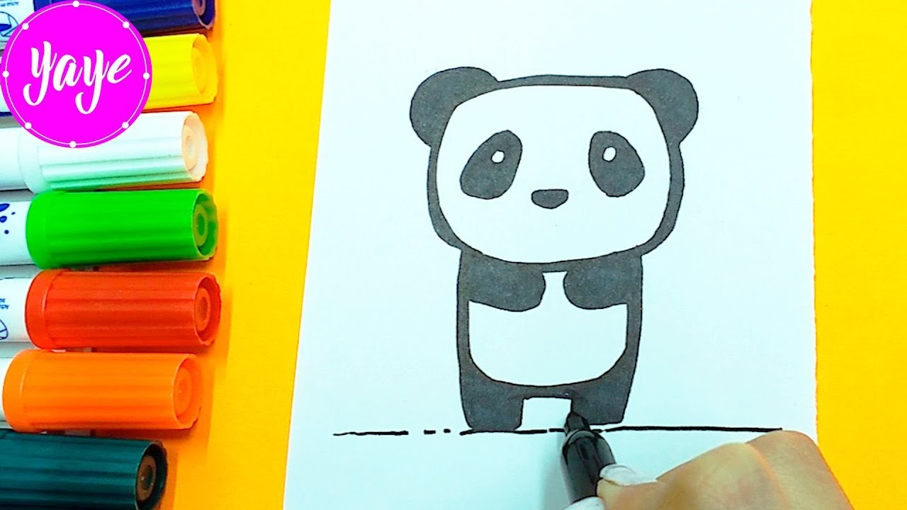 Como dibujar oso panda panda kawaii paso a paso.how to draw panda for ...