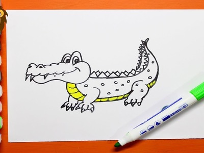 Como Dibujar un Cocodrilo - Dibujos para niños - Draw and Coloring Book for Kids