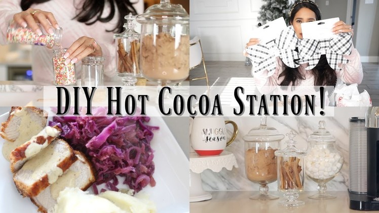 DIY Hot Cocoa Station, Target Haul & Dinner Recipe! A Day In My Life! MissLizHeart