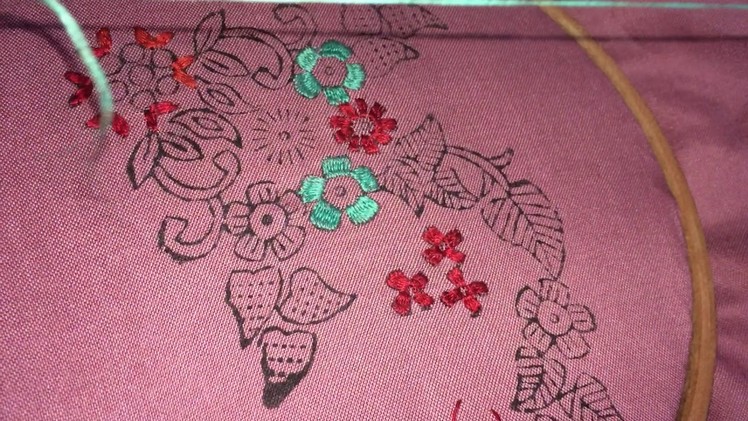 Easy and simple hand embroidery of flower with simple stitch