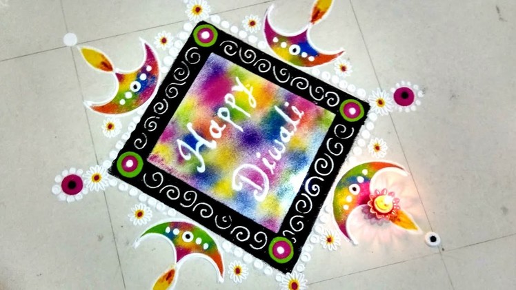 Easy Rangoli Design DIWALI SPECIAL RANGOLI using kitchen tools by creative Hands