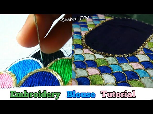 Hand Embroidery Blouse Design Tutorial | Thread work | Aari work