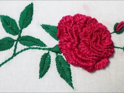 Hand Embroidery : Brazilian Embroidery ( Rose )