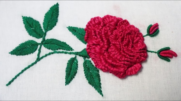 Hand Embroidery : Brazilian Embroidery ( Rose )