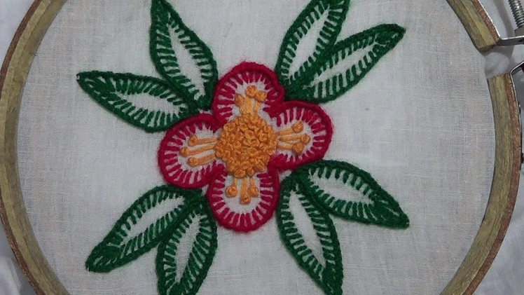 Hand Embroidery Design of Button Hole Ruffle Stitch. Kaj Tanka