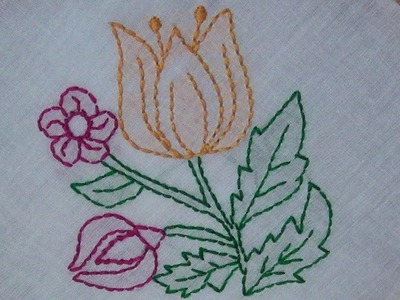 Hand Embroidery Design of Shadow Work. Chickenkari work. Lucknowi Stitch
