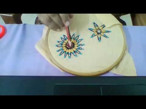Hand Embroidery|Double Daisy with beads